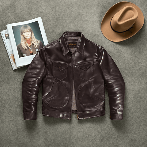 Men's Mendoza Leather Jacket, Coffee Horsehide