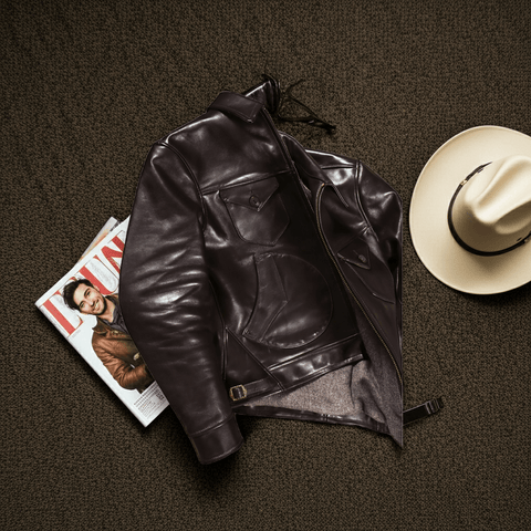 Men's Mendoza Leather Jacket, Coffee Horsehide