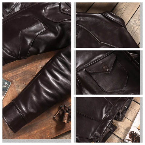 Men's Mendoza Leather Jacket, Coffee Horsehide