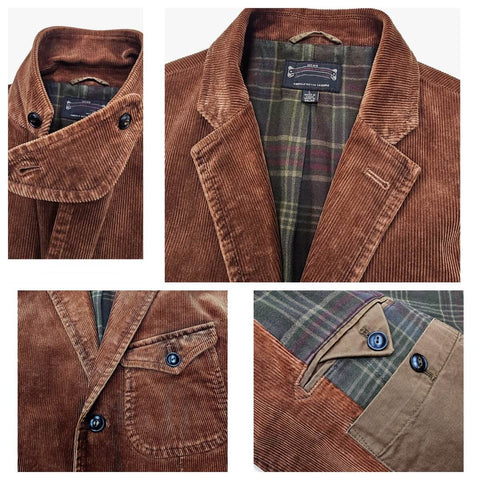 Men's Corduroy Safari Suit Jacket, Terracotta