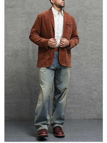 Men's Corduroy Safari Suit Jacket, Terracotta