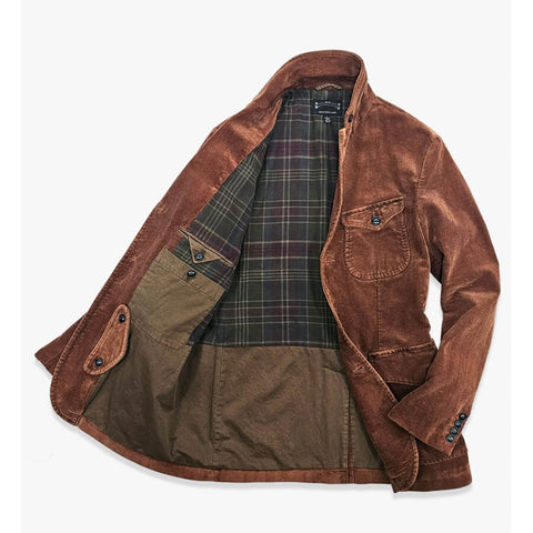 Men's Corduroy Safari Suit Jacket, Terracotta