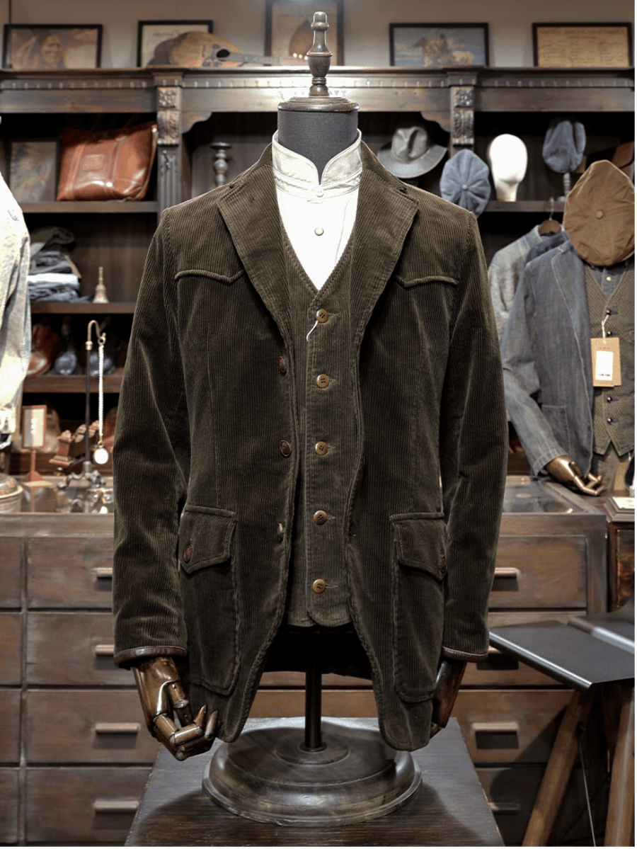 Men's Corduroy Suit Jacket, Olive