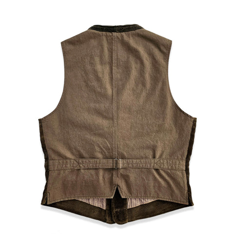 Men's Corduroy V-neck Vest, Olive