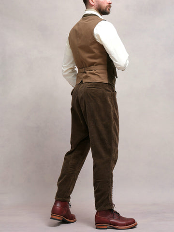 Men's Corduroy V-neck Vest, Olive