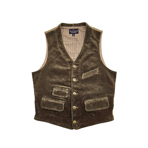 Men's Corduroy V-neck Vest, Olive