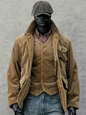Men's Corduroy Western Vest Camel