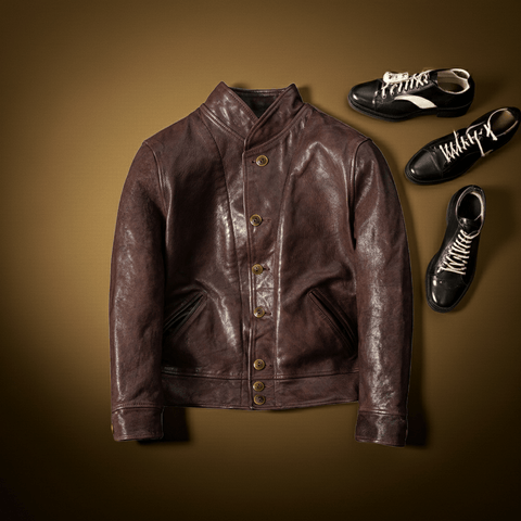 Men's Cossack Leather Jacket, Coffee