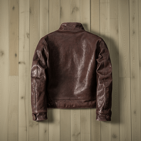 Men's Cossack Leather Jacket, Coffee