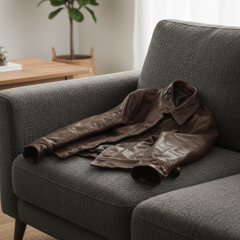 Men's Cossack Leather Jacket, Coffee