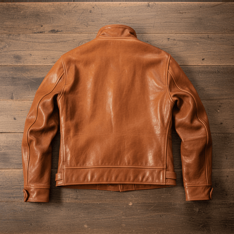 Men's Cossack Leather Jacket, Coffee