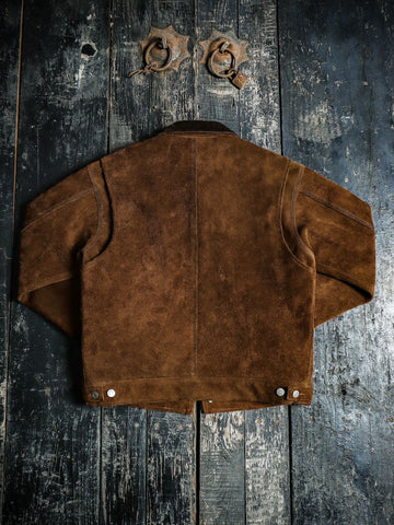 Men's Cow Suede Field Jacket, Brown