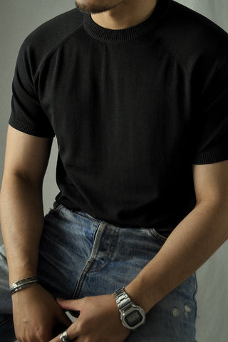 T-shirt tricoté à manches courtes pour homme