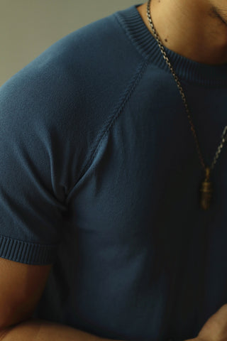 T-shirt tricoté à manches courtes pour homme