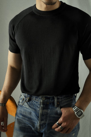 T-shirt tricoté à manches courtes pour homme