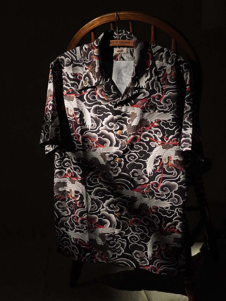 Men's Crane Printed Aloha Shirt