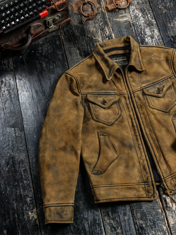 Men's Crazy Horse Mendoza Leather Jacket Mk II