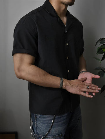 Men's Cuban Collar Shirt Short Sleeves