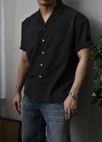 Men's Cuban Collar Shirt Short Sleeves