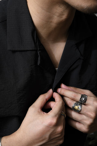 Men's Cuban Collar Shirt Short Sleeves