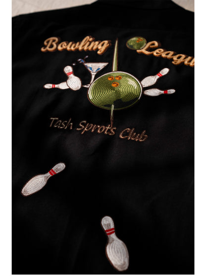 Men's Embroidery Bowling Shirt