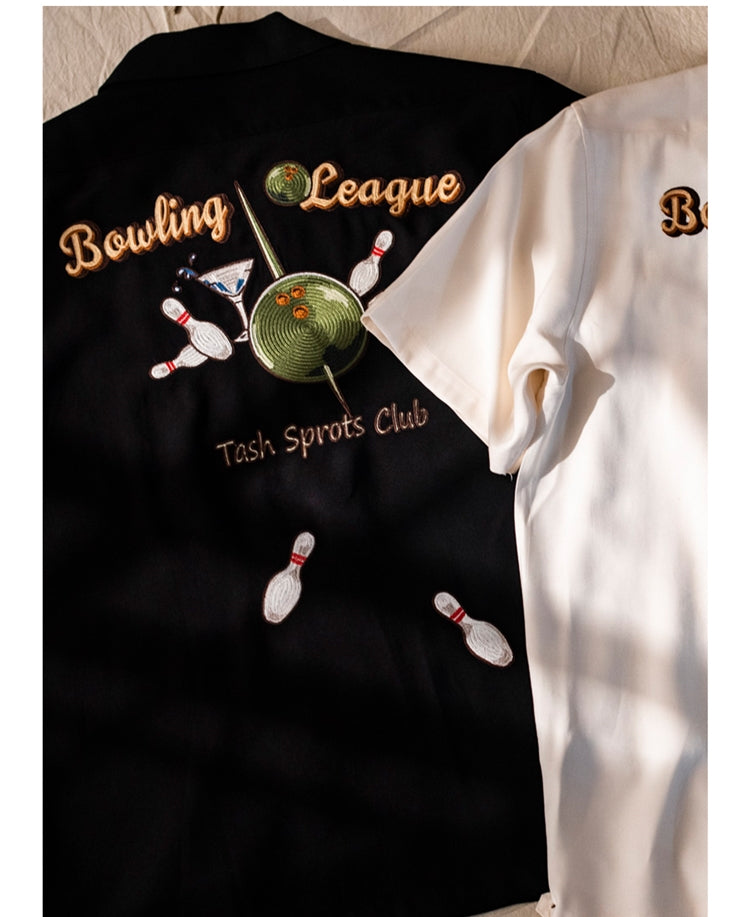 Men's Embroidery Bowling Shirt