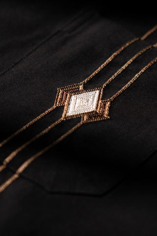 メンズ刺繍ボウリングシャツ