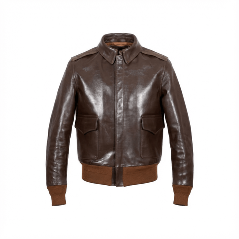 Men's Type A-2 Flight Leather Jacket, Dark Brown