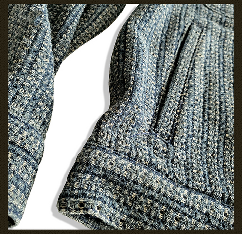 Men's Honeycomb Striped Denim Trucker Jacket