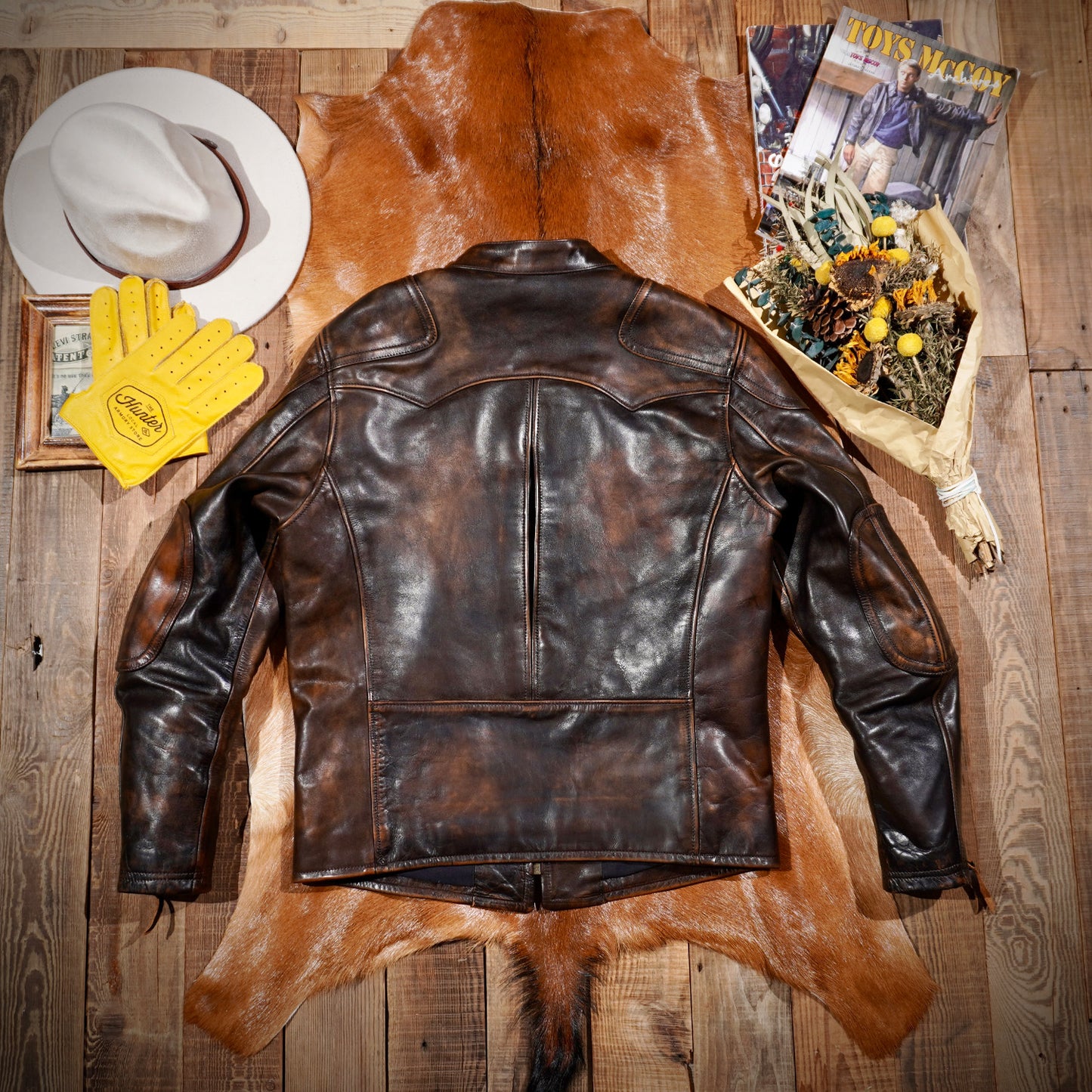 Men's Distressed Biker Leather Jacket
