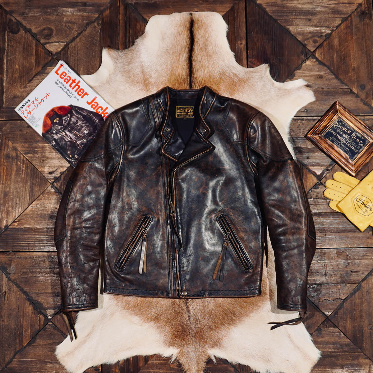 Men's Distressed Biker Leather Jacket