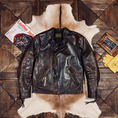 Men's Distressed Biker Leather Jacket