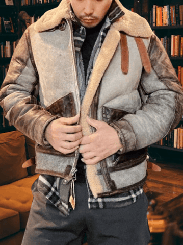 Men's B6 Bomber Shearling Coat | Military Style Winter Coat