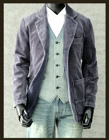 Men's Navy Corduroy Suit Jacket