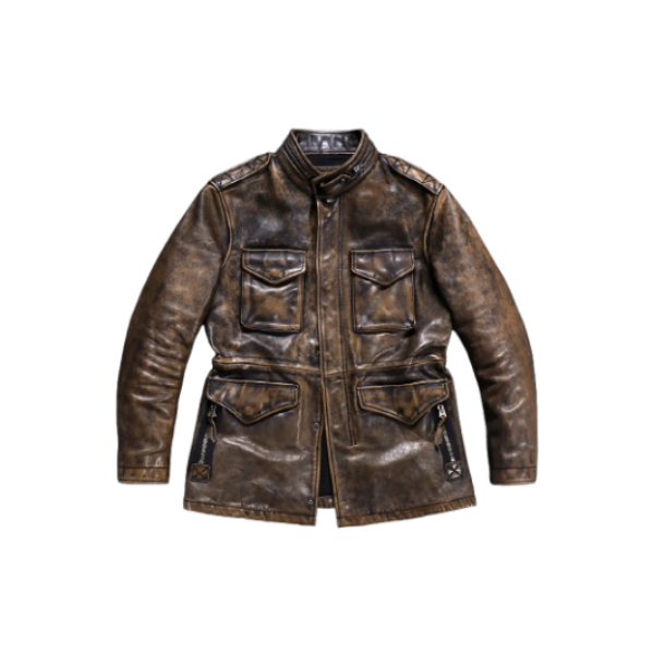 Distressed M65_Field_Leather_Jacket_Bronze