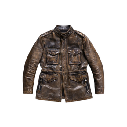 Distressed M65_Field_Leather_Jacket_Bronze