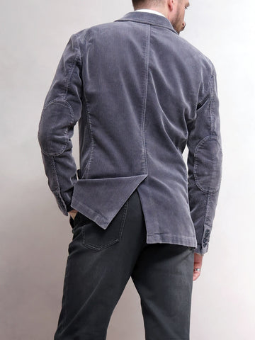 Men's Distressed Navy Corduroy Suit Jacket