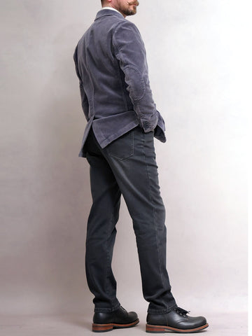 Men's Distressed Navy Corduroy Suit Jacket