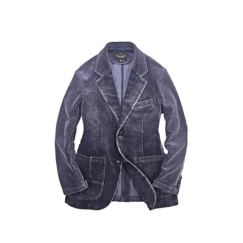 Men's Distressed Navy Corduroy Suit Jacket