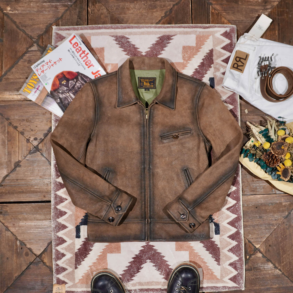 【80s vintage】ジップレザージャケット　スポーツジャケット　短丈　本革 80s vintage】ジップレザージャケット スポーツジャケット 短丈