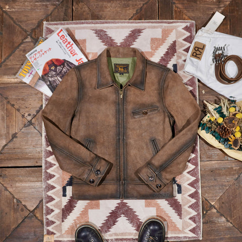 1930s Distressed Sports Leather Jacket