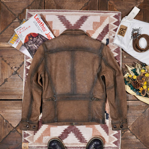 1930s Distressed Sports Leather Jacket