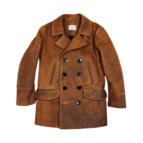 Men's Double Breasted 740N Leather Coat, Cowhide