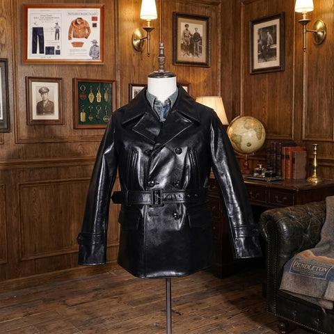 The Navigator – Men's Double Breasted Horsehide Leather Coat
