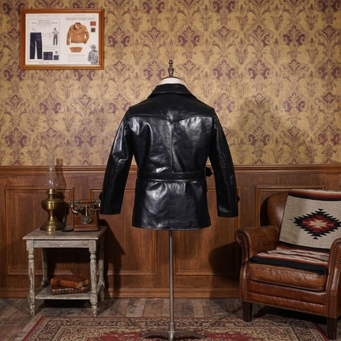 The Navigator – Men's Double Breasted Horsehide Leather Coat
