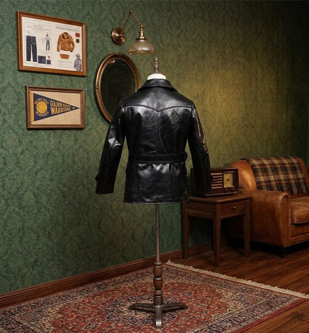 The Navigator – Men's Double Breasted Horsehide Leather Coat