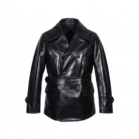 The Navigator – Men's Double Breasted Horsehide Leather Coat