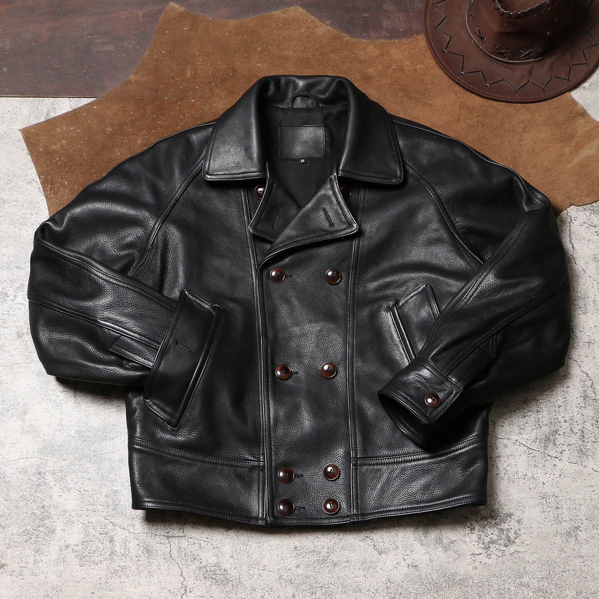 Men's Double Breasted Leather Jacket