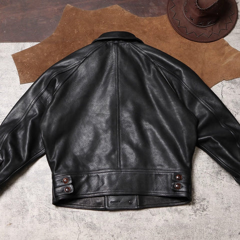 Men's Double Breasted Leather Jacket