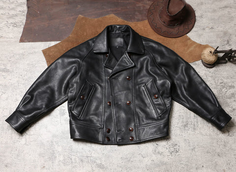 Men's Double Breasted Leather Jacket
